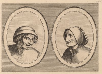 "Keesje Licht-hart" ve "Verblinde Swaen" by Johannes and Lucas van Doetechum after Pieter Bruegel the Elder