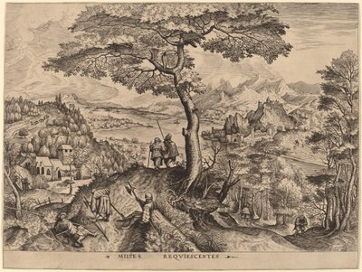 Dinlenen Askerler (Dinlenen Askerler) by Johannes and Lucas van Doetechum after Pieter Bruegel the Elder