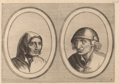 "Rijckje Schimmel-penninghs" ve "Lubbert Leever-sosis" by Johannes and Lucas van Doetechum after Pieter Bruegel the Elder