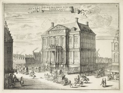 Rotterdam T' Gemeenelandts Huys van Schielandt'taki Schielandshuis'in görünümü (nesne üzerindeki başlık) by Johannes de Vouw
