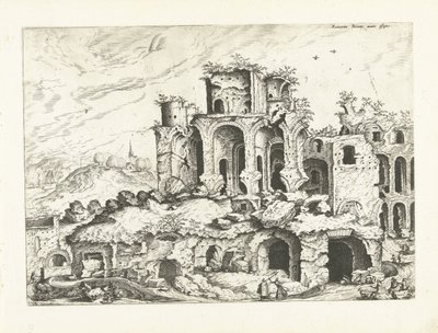 Palatine Tepesi kalıntılarının üçüncü görünümü Roma kalıntıları, 1561 (dizi başlığı) by Johannes of Lucas van Doetechum (attributed to)