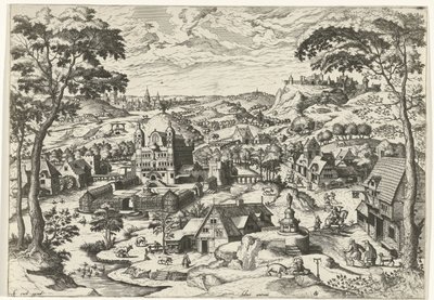 Aziz Anthony ile manzara Salve antoni (nesne üzerindeki başlık) Hıristiyan hikayeleri ile Manzaralar (dizi başlığı) by Johannes of Lucas van Doetechum