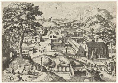 Aziz Jerome ile manzara çölde hieronimus (nesne üzerindeki başlık) Hıristiyan hikayeleri ile Manzaralar (dizi başlığı) by Johannes of Lucas van Doetechum