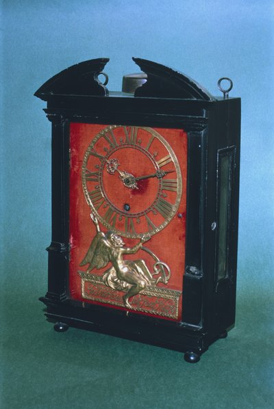 Erken ağırlık tahrikli sarkaçlı saat, muhtemelen Christian Huygens (1629-95) tarafından tasarlandı, c.1675 (ahşap) by Johannes van Ceulen