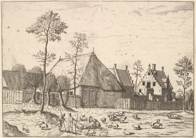 Küçük Manzaralardan Kulübe ile Kulübe, 1559-61. by Johannes van Doetecum I