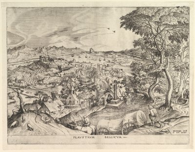 Büyük Manzaralardan Belçika Vagonu Plaustrum Belgicum, yaklaşık. 1555-56. by Johannes van Doetecum I