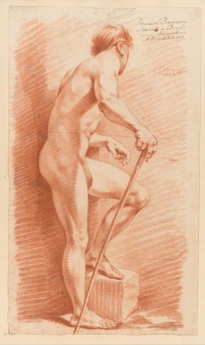 Çıplak erkek ayakta, yandan görünüm (1. ödül 1773) by Johannes van Dregt