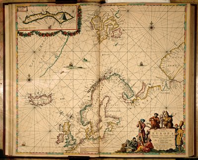Kuzey Avrupa Haritası (el renkli gravür) by Johannes van Keulen