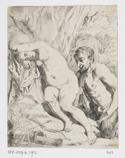 Uyuyan peri ve satir by Johannes van Seegen