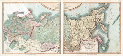 Hükümetlerine Bölünmüş Rus İmparatorluğu Haritası Cary, John (c. 1754-1835). gravür, sulu boya by John (after) Cary
