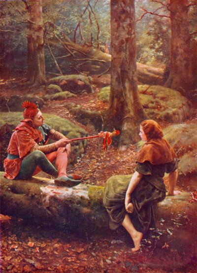 Shakespeare: Arden Ormanında Mihenk Taşı ve Audrey, İstediğiniz Gibi, III. Perde, 3. Sahne (renkli taş) by John (after) Collier