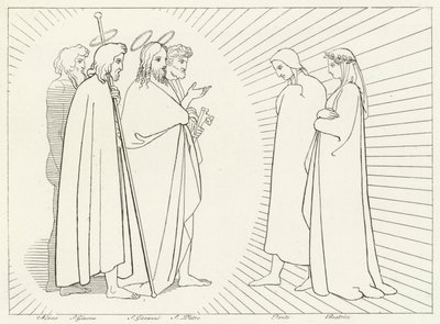 St John, Paradise, Canto 26 ile Konferans (gravür) by John (after) Flaxman