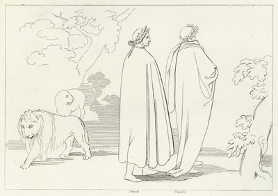 Karanlık Ormana Girmek, Cehennem, Canto 1 (gravür) by John (after) Flaxman