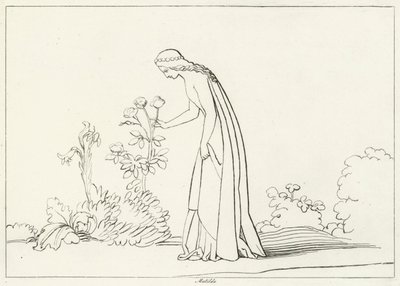 Matilda, Araf, Canto 28 (gravür) by John (after) Flaxman