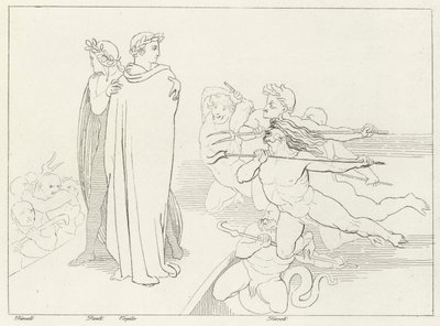 Köprü, Cehennem, Canto 21 (gravür) by John (after) Flaxman