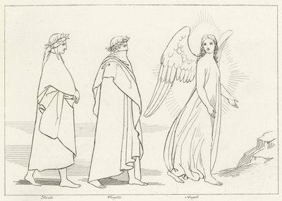 Yol Gösterici Melek, Araf, Canto 15 (gravür) by John (after) Flaxman