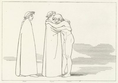 Sordello ile Buluşma, Araf, Canto 6 (gravür) by John (after) Flaxman