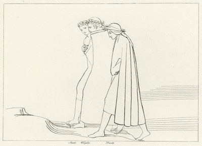 Statius ile Buluşma, Araf, Canto 21 (gravür) by John (after) Flaxman