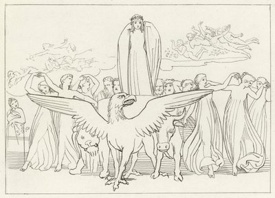 Gizemli Araba, Araf, Canto 31 (gravür) by John (after) Flaxman