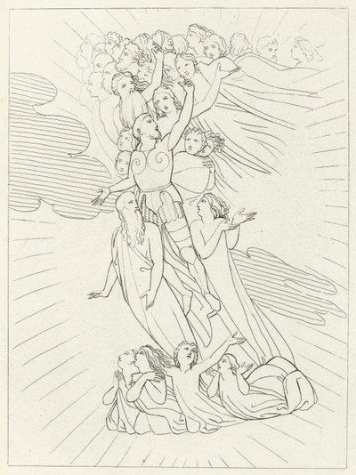 Jüpiter Gezegeni, Cennet, Canto 18 (gravür) by John (after) Flaxman