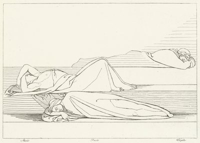 Yatan Şairler, Araf, Canto 27 (gravür) by John (after) Flaxman