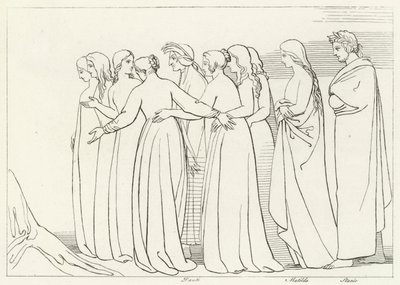 Eunoe Nehri, Araf, Canto 33 (gravür) by John (after) Flaxman