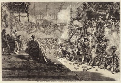 Kral Henry VIII, Noel'i Greenwich'te tutuyor (gravür) by John (after) Gilbert