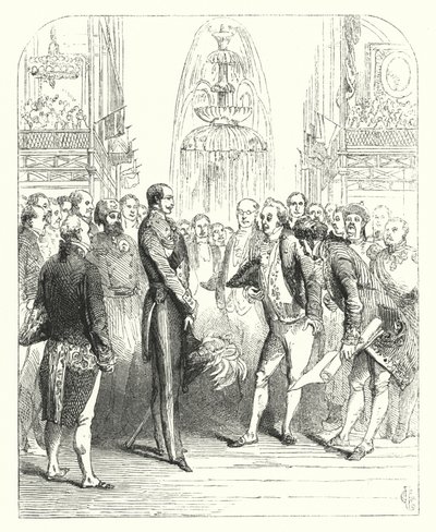 Prens Albert ve Kraliyet Komiserleri 1851 Büyük Sergisinde, Crystal Palace, Hyde Park, Londra (gravür) by John (after) Gilbert