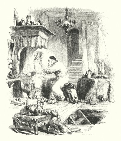 Simyacı (gravür) by John (after) Gilbert