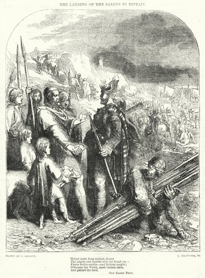 Saksonların Britanya'ya inişi (gravür) by John (after) Gilbert