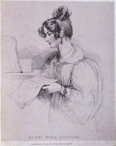 Matmazel Nina Sontag, William Sharp tarafından oyulmuş (1803-75) by John (after) Hayter