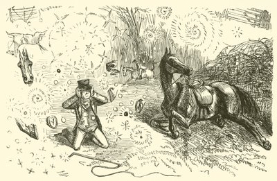 Avlanırken düşmek (gravür) by John (after) Leech