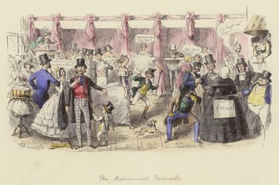The Matrimonial Tattersalls (renkli gravür) by John (after) Leech