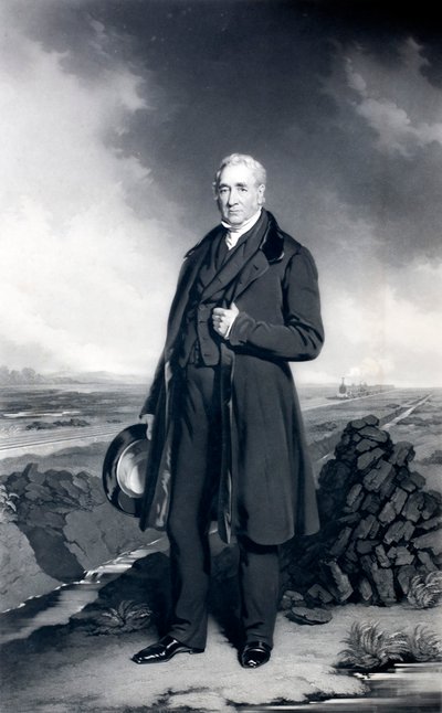 George Stephenson, İngiliz mühendis ve demiryolu öncüsü (lito) by John (after) Lucas