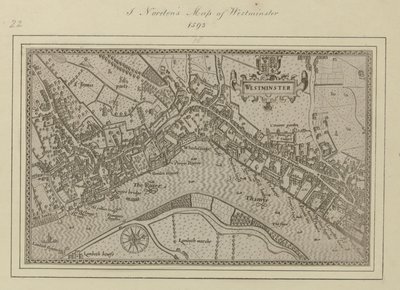 Westminster'ın bir planı by John (after) Norden