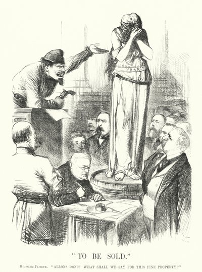 Punch karikatür: Satılacak - Paris Komünü (gravür) by John (after) Tenniel