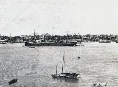Savaşın patlak vermesinden birkaç hafta önce Şanghay limanı by Walter Charles Mills