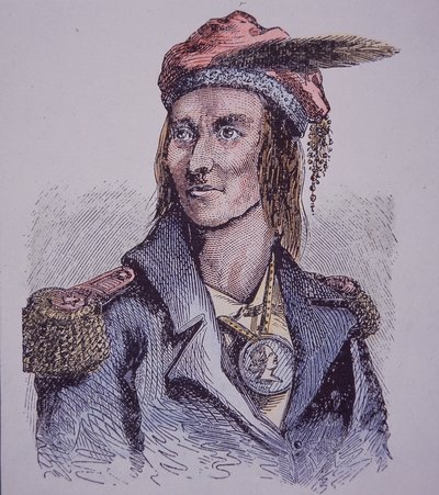 Tecumseh (renkli gravür) by Walter Charles Mills