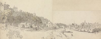 Bir Nehrin Kıyısından Görülen Bir Kasaba by John Alexander Gresse