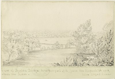Burton-upon-Trent Köprüsü ve Kasabası: karakalem, nd [c 1817] (çizim) by John Allport