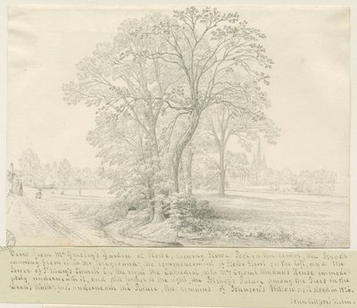 Lichfield - Stowe Pool'dan görünüm: kalem çizimi, nd [1826] (çizim) by John Allport