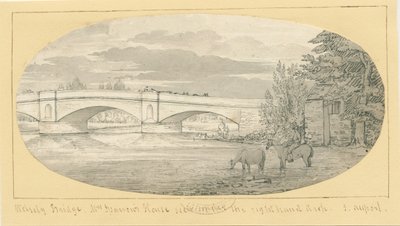Wolseley Köprüsü: kalem ve yıkama çizimi, nd [1799-1854] (çizim) by John Allport