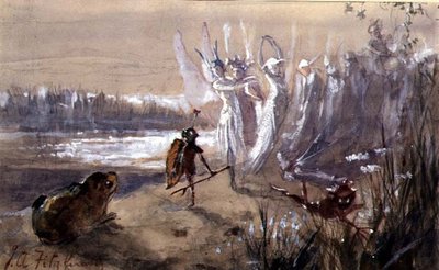Peri Alayında Bir Duruş (suluboya, kağıt üzerine guaj) by John Anster Fitzgerald
