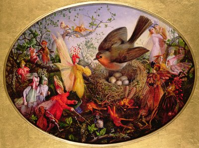 Horoz Robin Yuvasını Savunuyor by John Anster Fitzgerald