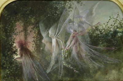 Penceredeki Periler, c.1864 (wc & guaş) by John Anster Fitzgerald