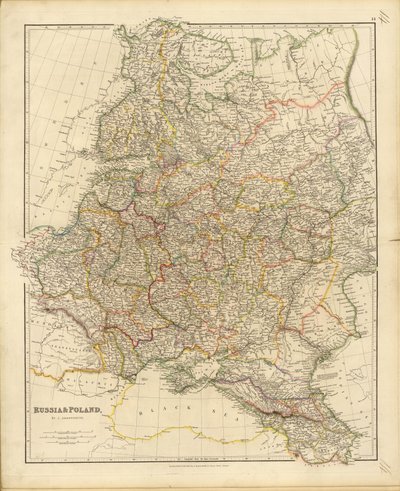 Rusya ve Polonya haritası, 1832. by John Arrowsmith