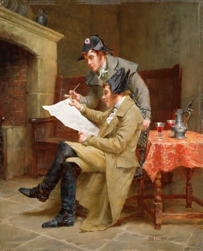Ordudan Haberler, 1900 dolayları (panel üzerine yağlı boya) by John Arthur Lomax