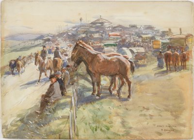 Brough Hill Fuarı (kağıt üzerine kalem ve wc) by John Atkinson