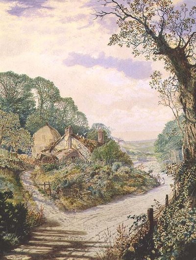 Bir Yaz Öğlen, eski çiftlik, Wharfedale by John Atkinson Grimshaw