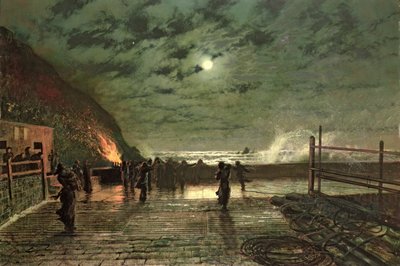 Tehlikede (Liman Flare) 1879 (tuval üzerine yağlı boya) by John Atkinson Grimshaw